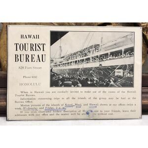 c1928 Ephemera Clipping - Hawaii Tourist Bureau Steamer Leaving Dock Celebration